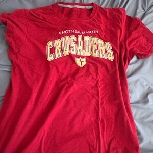 Russell Athletic Red Crewneck Tee with Gray Trim